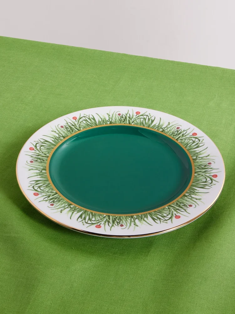 31cm gold-plated painted porcelain charger plate