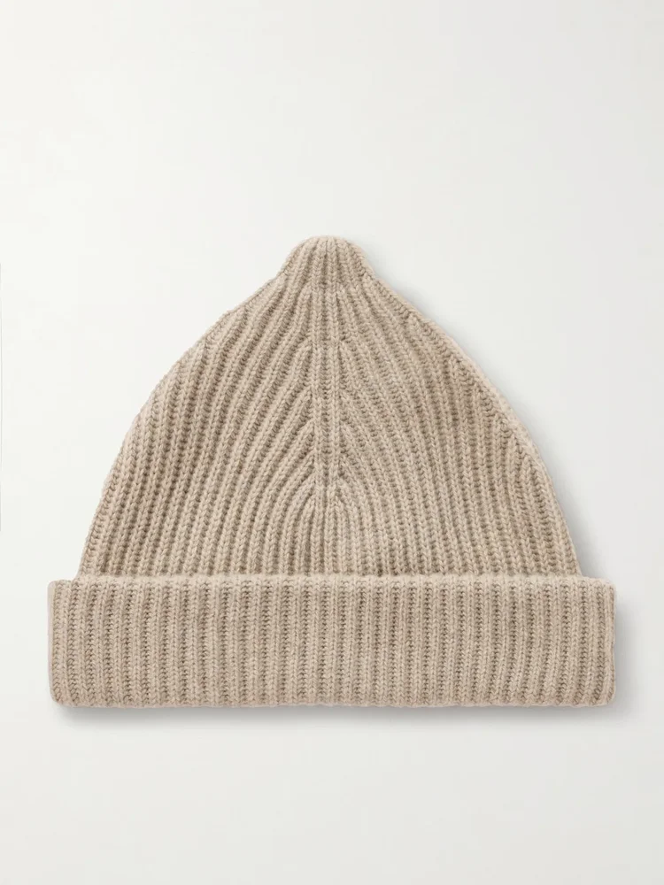 Juniper ribbed cashmere beanie
