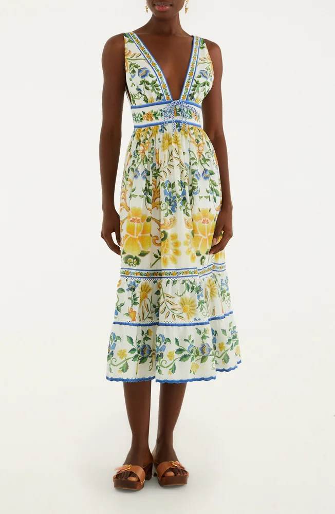 Emily Tapestry Floral Print Midi Dress
