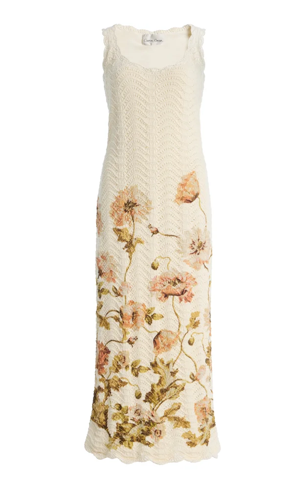 Orel Crocheted Cotton Midi Dress