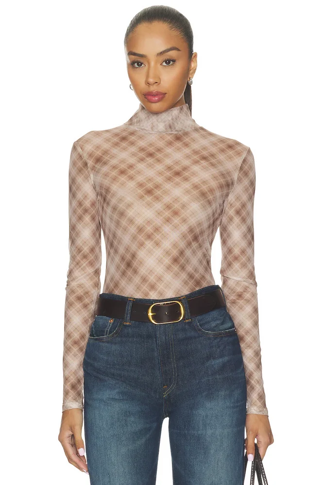 Bourbon Turtleneck Mesh Top