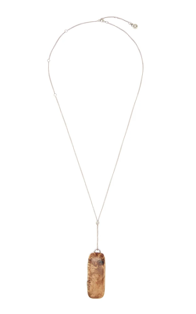 Burl Wood Mirror Necklace