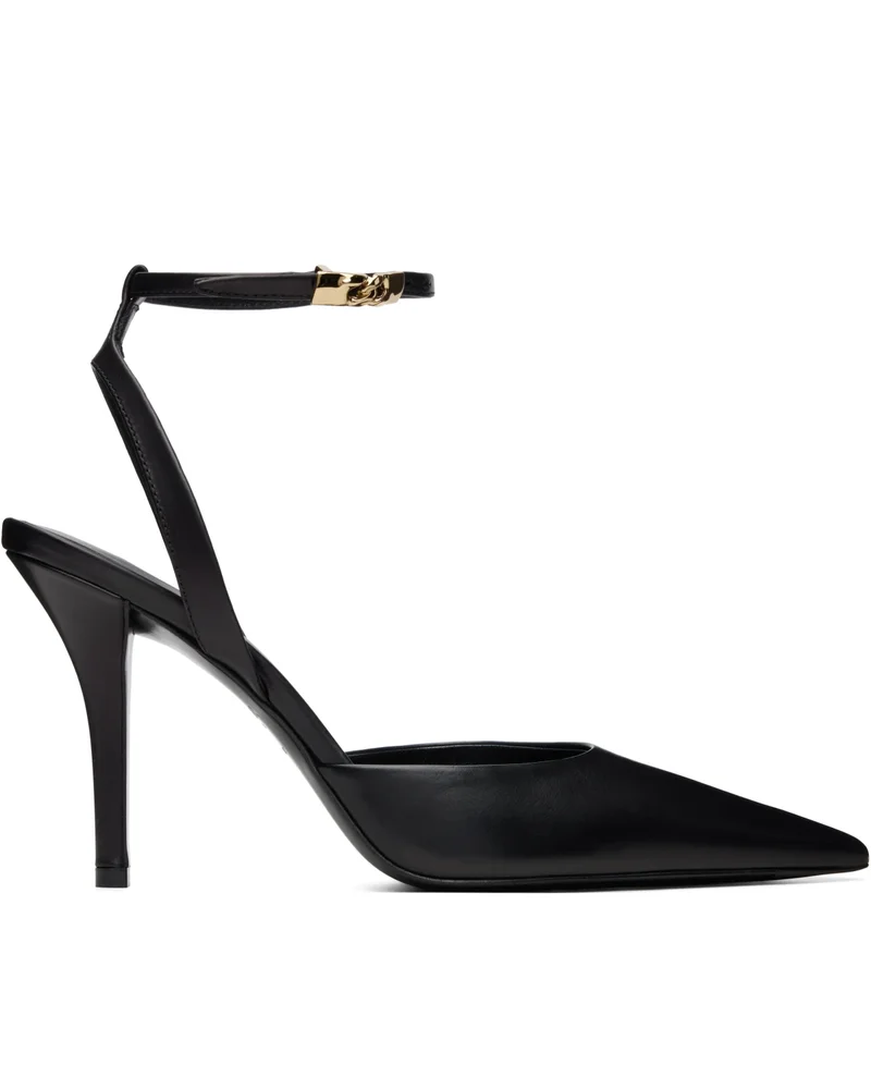 Black Leather Strappy Heels