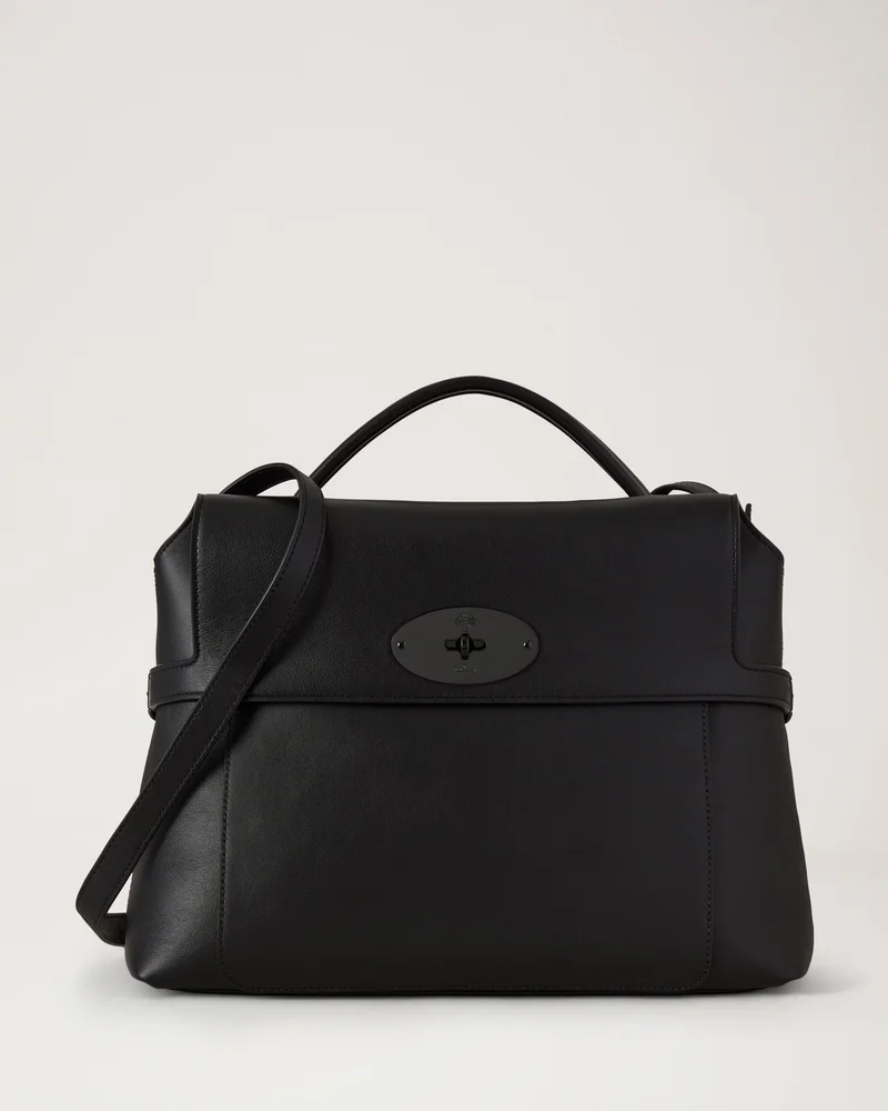 Stevie Top Handle - Black Supple Smooth Leather