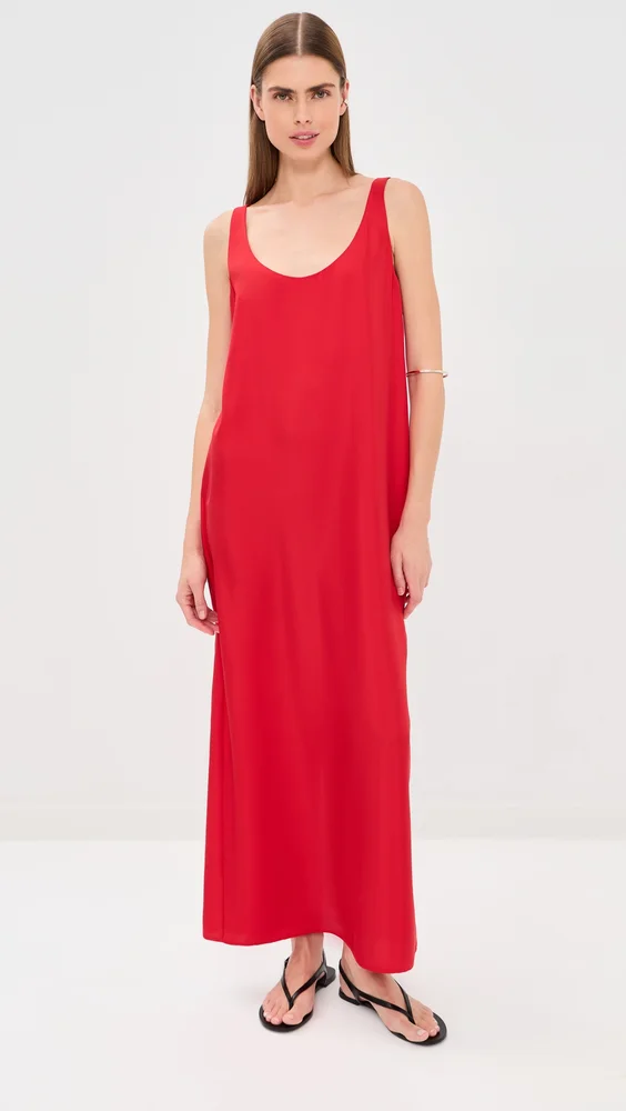 Silk Scoop Neck Dress