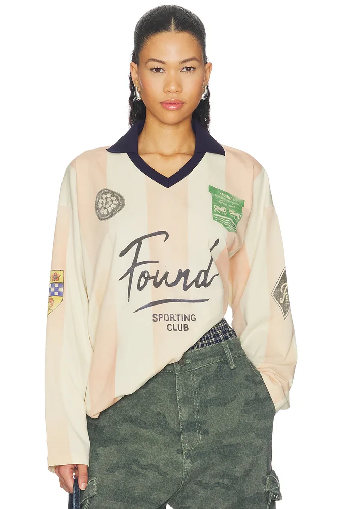 Striped Sport Long Sleeve Jersey Tee