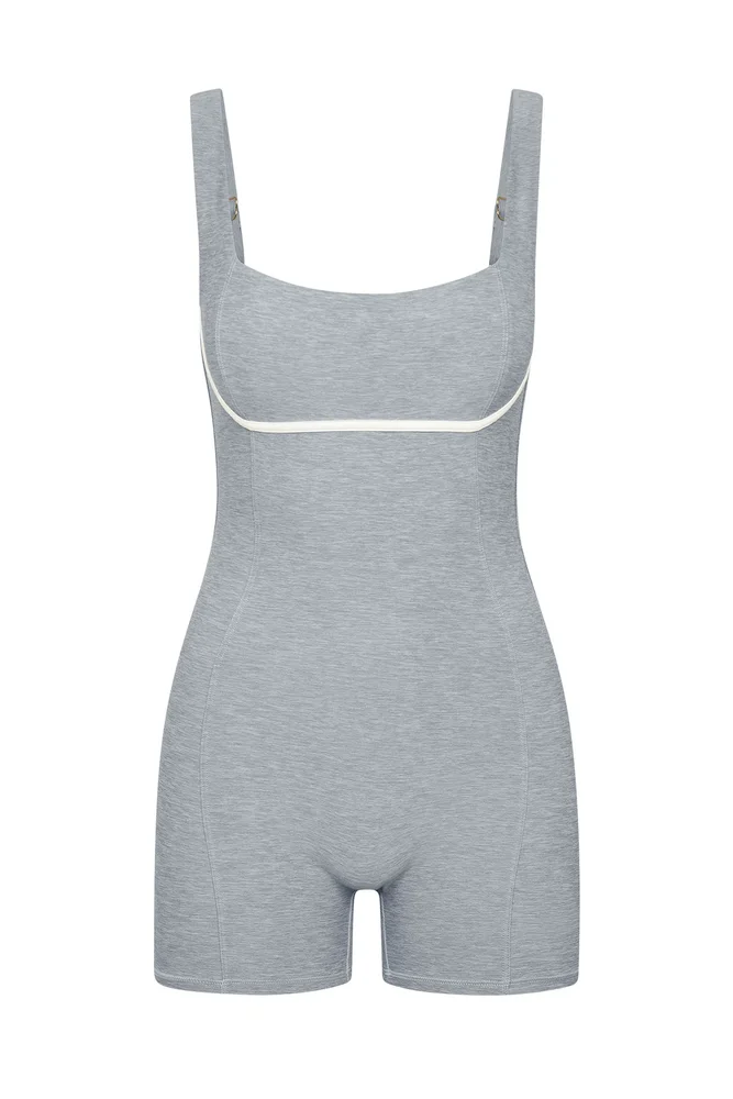 Zion Romper - Heather Grey/Ivory