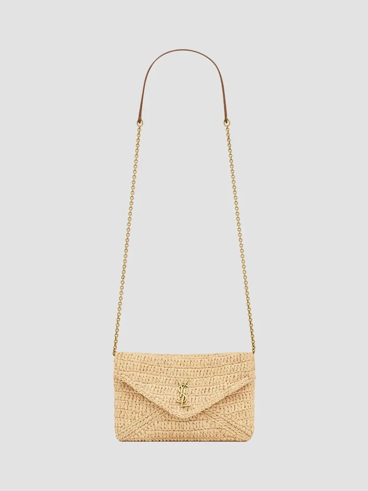 Cassandre Chain Pouch in Raffia