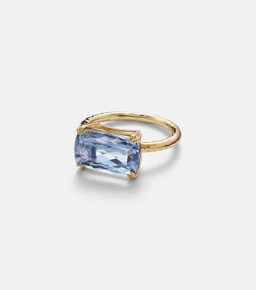 18kt gold ring with aquamarine