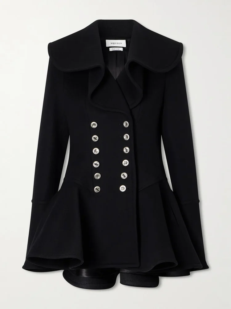 Double-breasted wool coat