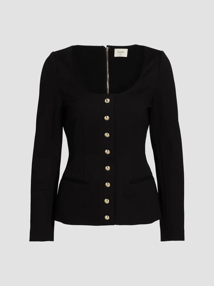 Yekaterina Scoopneck Blazer Top