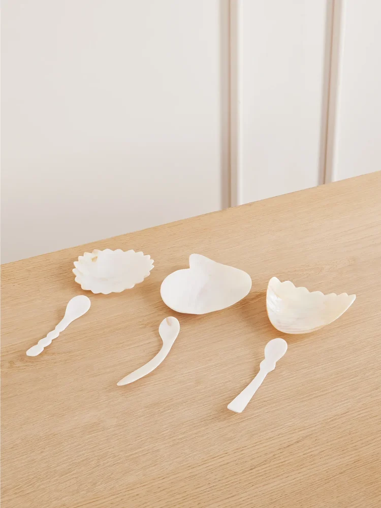 The Mother Of All Pearls set of three spoons and dishes