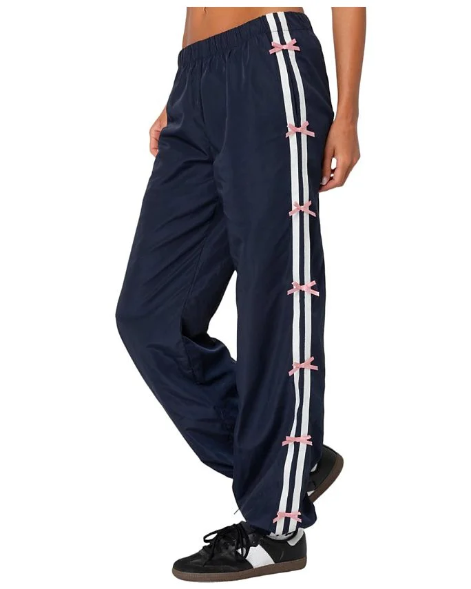 Bow Stripe Nylon Track Pants