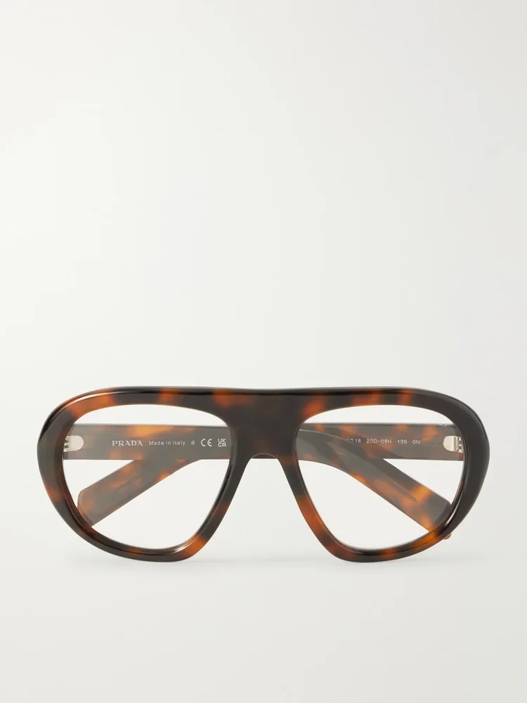 Aviator-style tortoiseshell acetate optical glasses