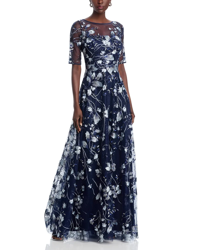 Floral Embroidered Gown