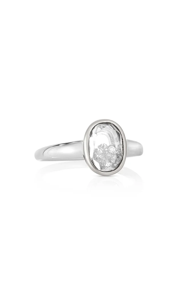 18k White Gold Neue Oval Ring Petite