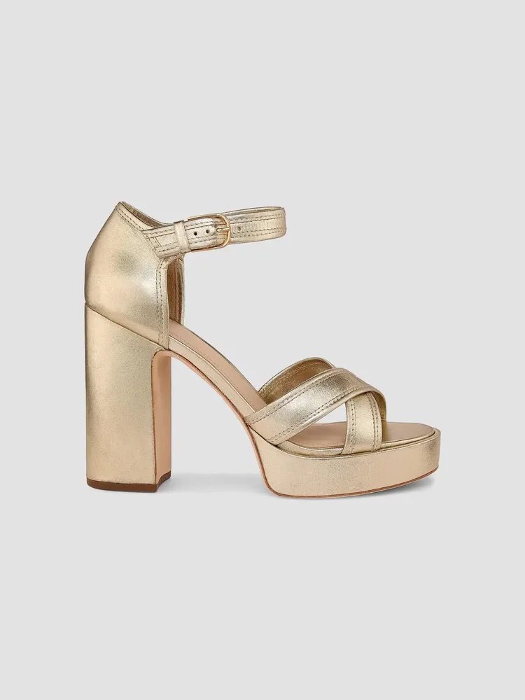 115MM Leather Platform Sandals