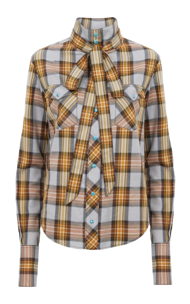 Lavallière Check Cotton-Blend Shirt