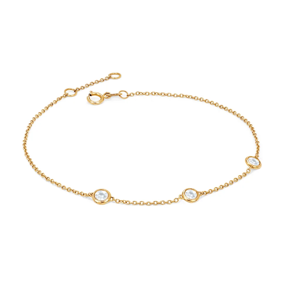 3 Moonstone Orbit Bezel Bracelet