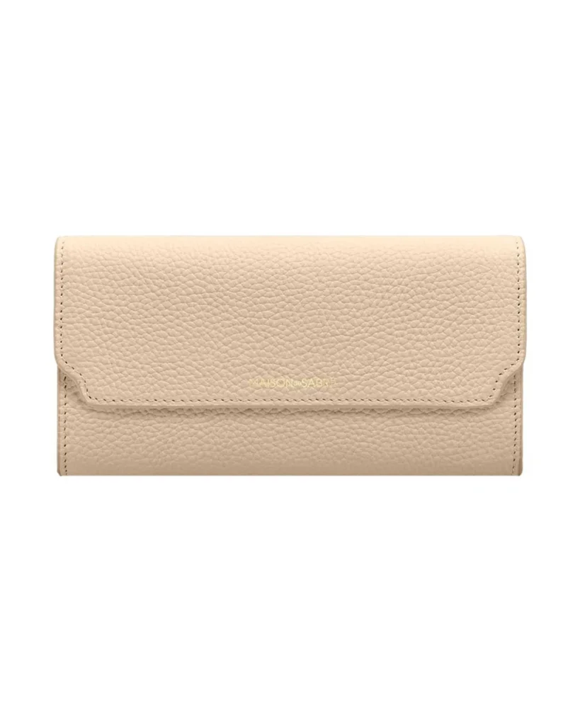 Long Leather Flap Wallet