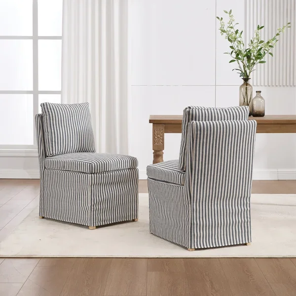 Solid Wood Upholstered Dining Chairs (Set of 2)