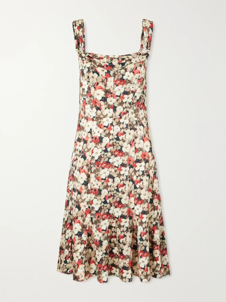 Donielle floral-print silk mini dress