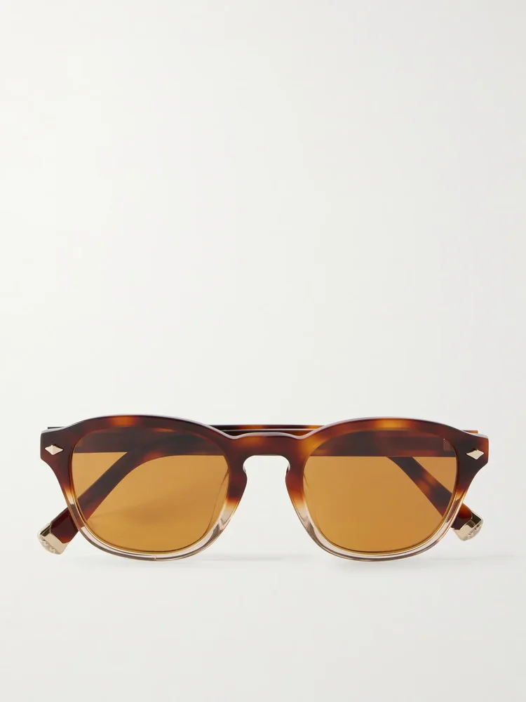 Round-frame tortoiseshell acetate sunglasses