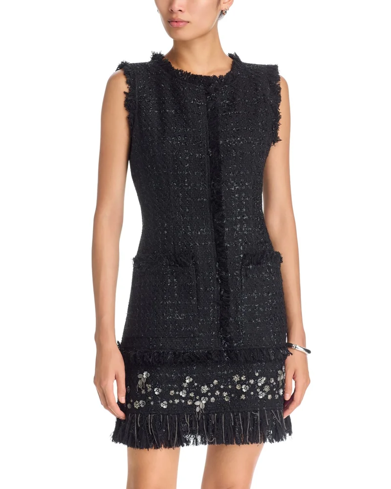 Rives Beaded Fringe Trim Dress