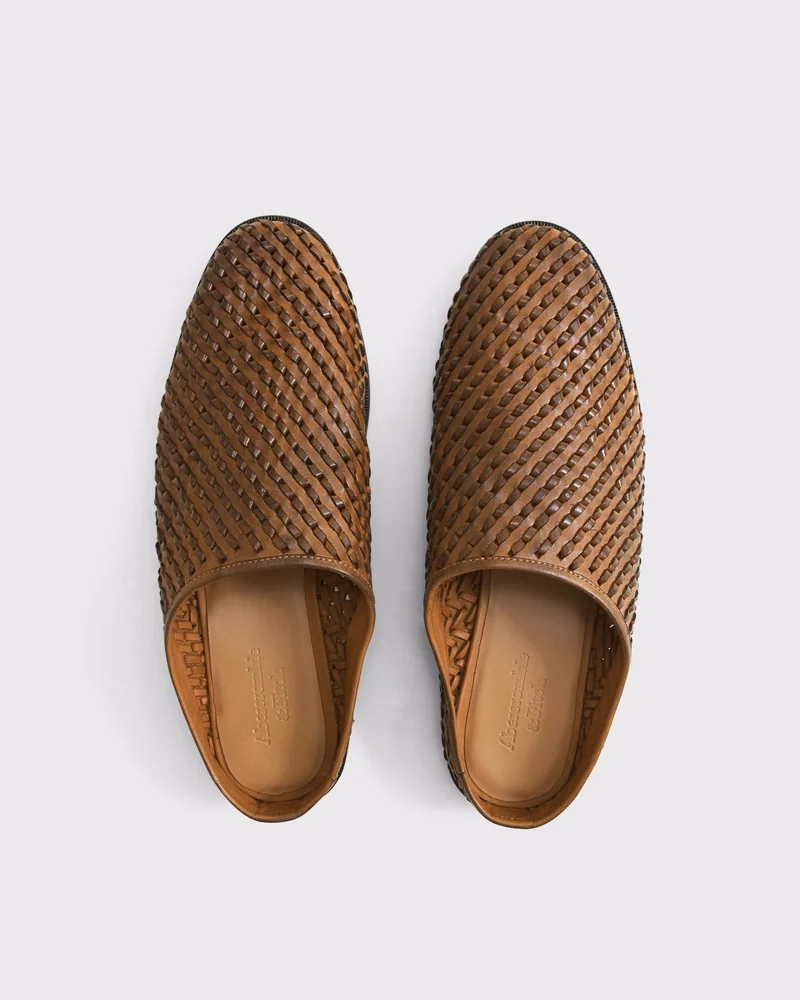 Woven Leather Mules
