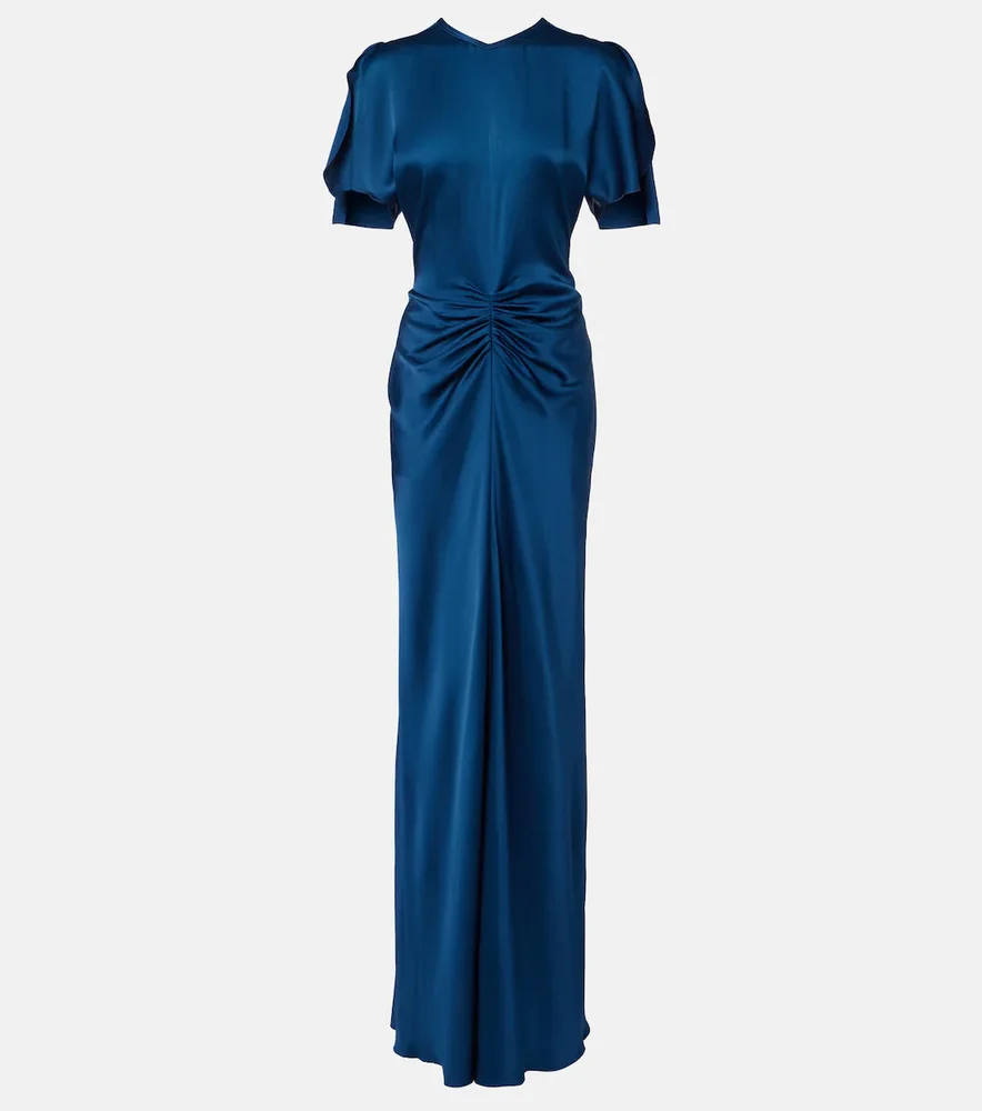 Isabella gathered satin gown