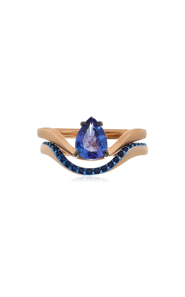 Armelle's 18K Rose Gold Sapphire, Tanzanite Ring