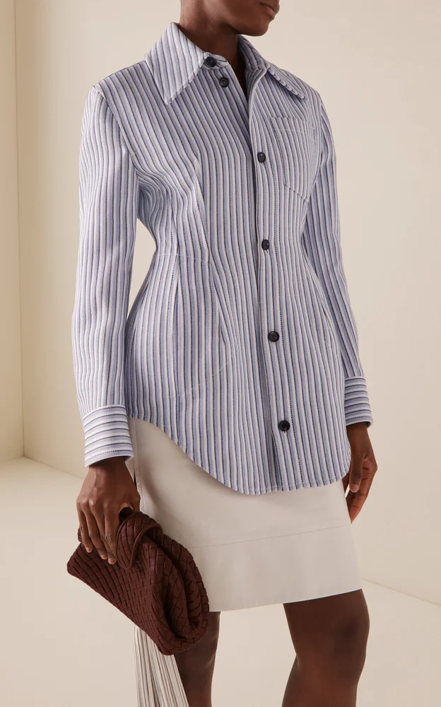 Light Structured Cotton Stripe Jacket