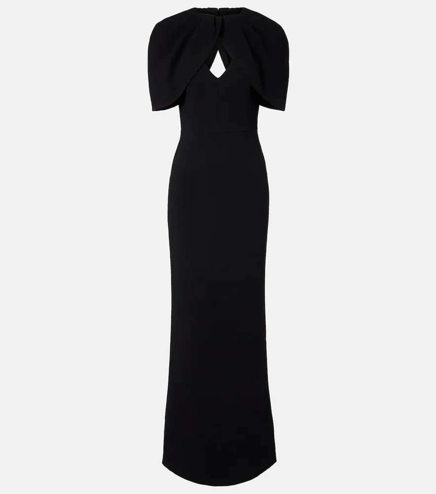 Cameron Caped Crêpe Gown