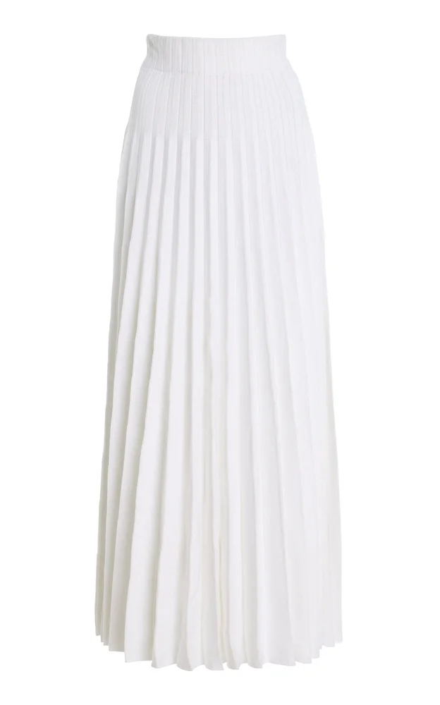 High-Rise Glittered Compact-Knit Skirt