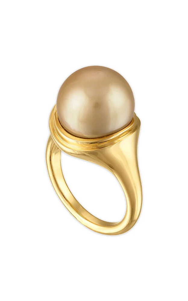 18k Yellow Gold Pearl Ring