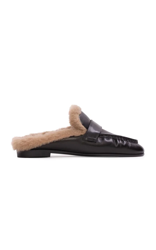 Theo Shearling Loafer Mules