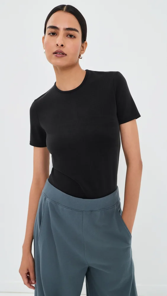 Feather Weight Viscose Neoprene Short Sleeve Tee