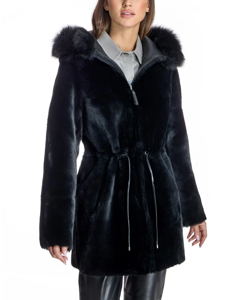 Shearling Lamb Hooded Jacket