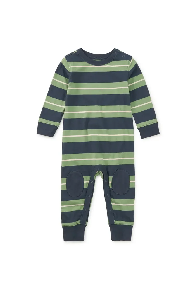 Stripe Knee Patch Baby Romper