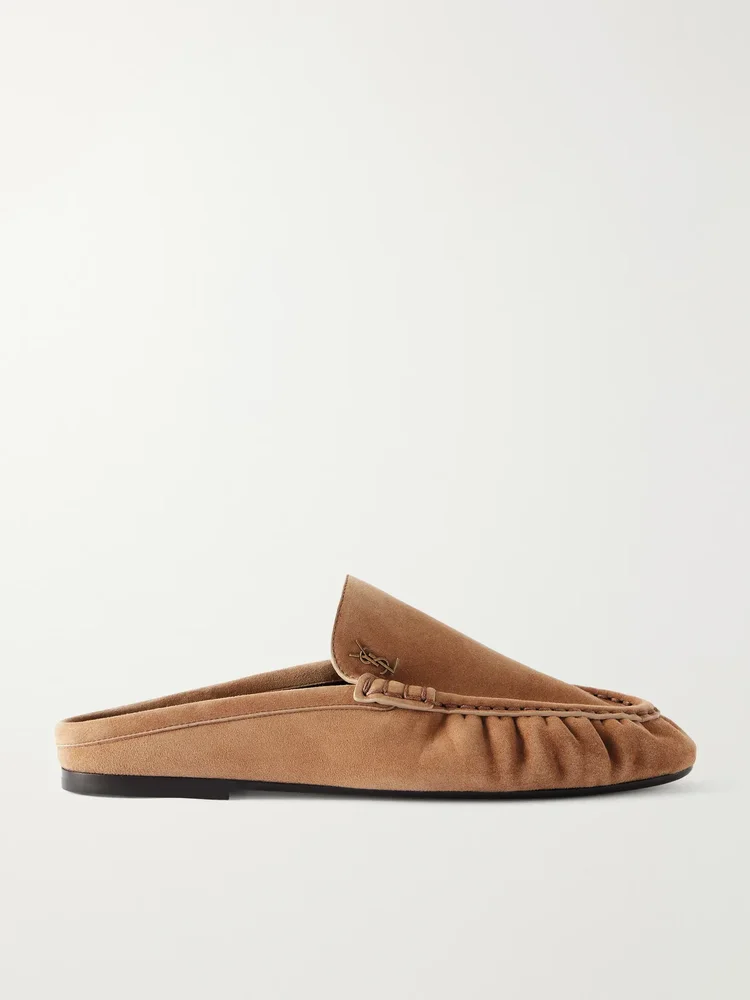 Le Loafer 05 Cassandre-embellished suede mules