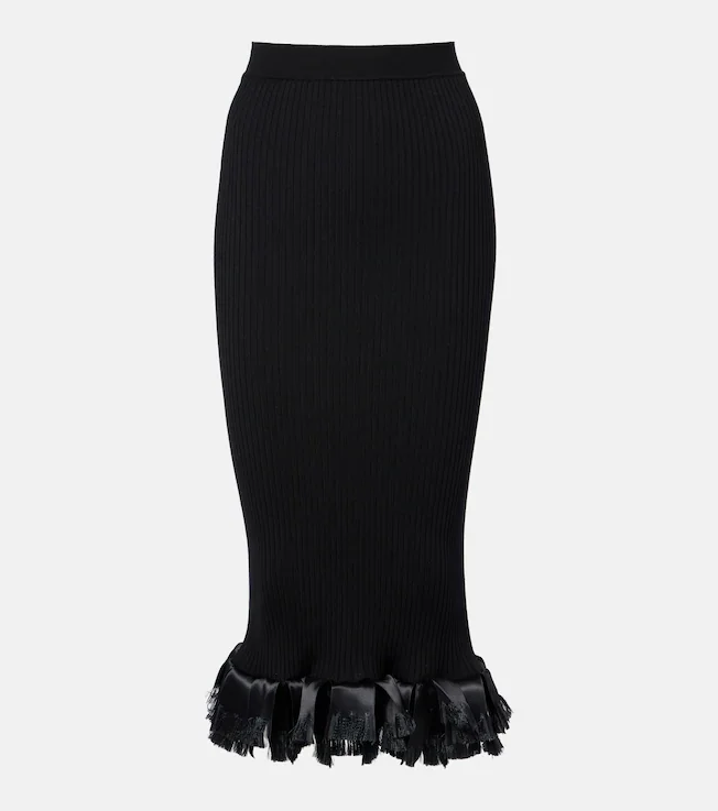Riley wool-blend midi skirt