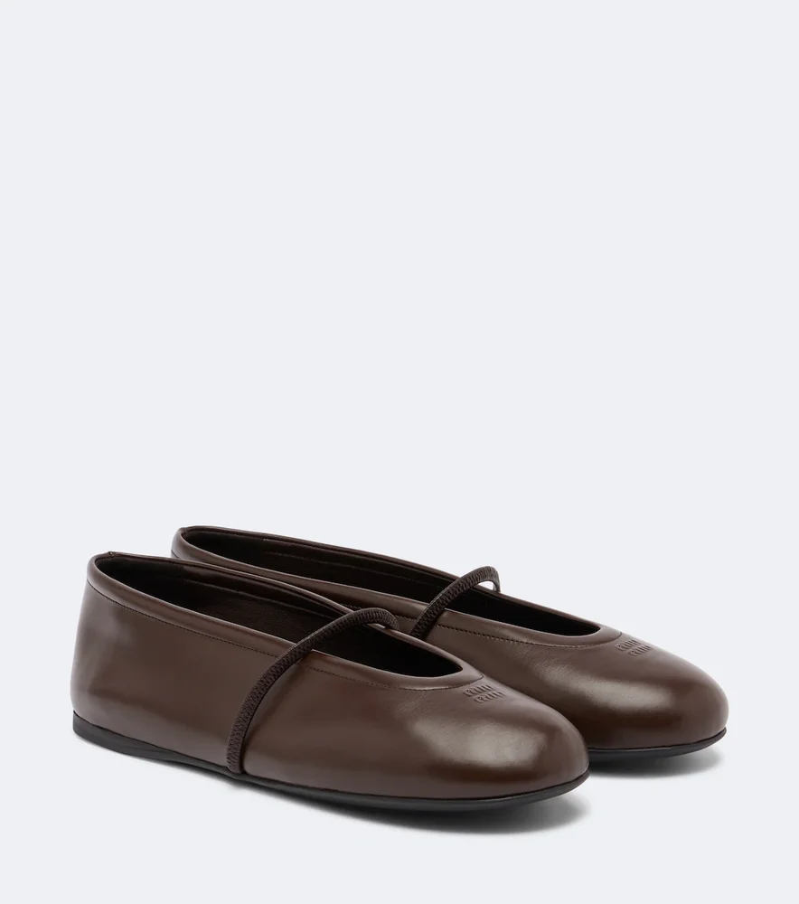Leather ballet flats