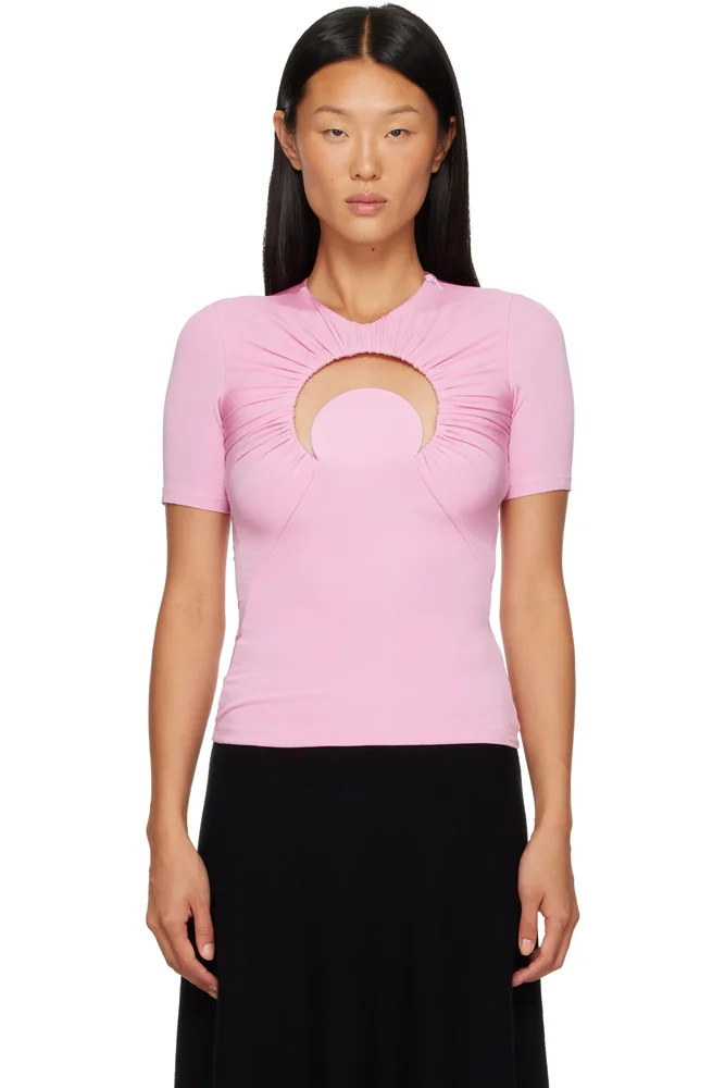 Pink Moon Gathered Short Sleeve Top