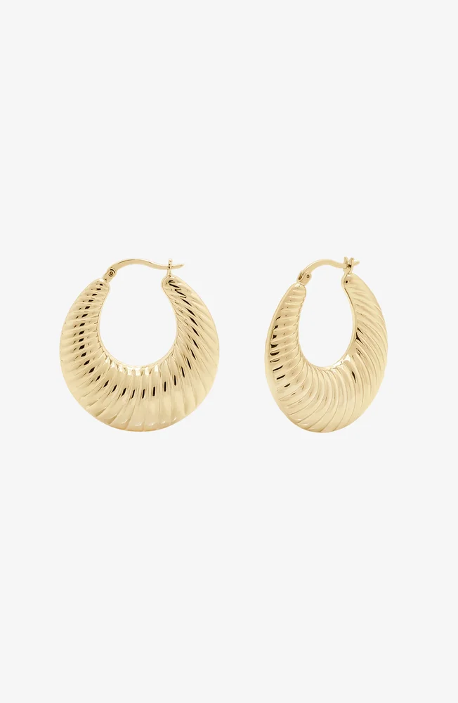 Striated Hoop Earrings