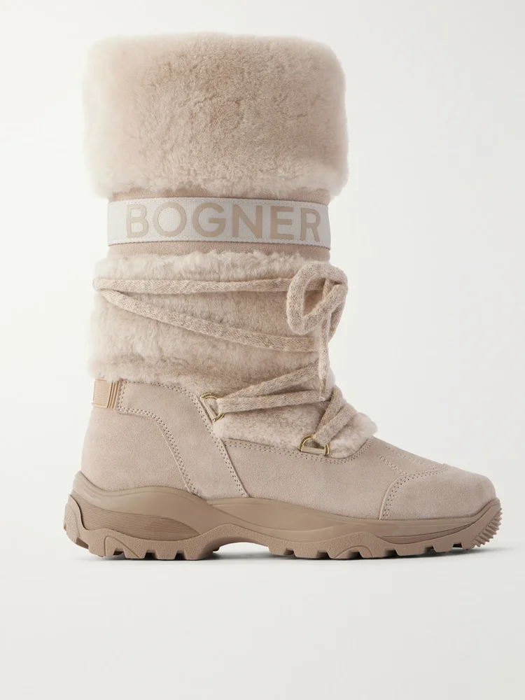 Alta Badia shearling-trimmed suede ankle boots
