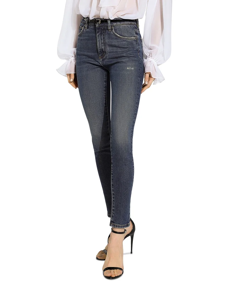 Audrey Skinny Denim Jeans in Medium Blue