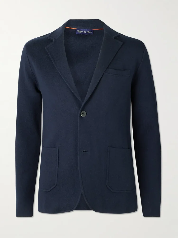 x Stanley Tucci Cashmere Cotton, Silk and Cashmere-Blend Blazer