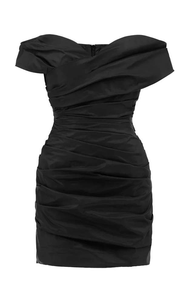 Off-Shoulder Taffeta Mini Dress