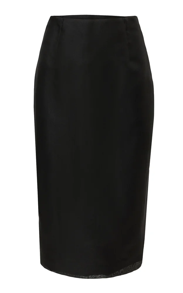 Crepe Silk Organza Knee-Length Skirt