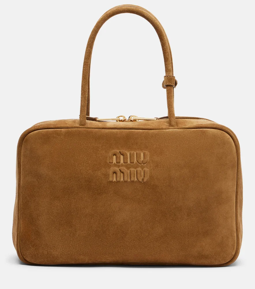Beau Large suede top-handle bag
